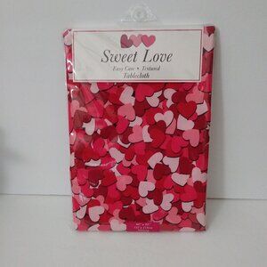 Sweet Love Valentine Tablecloth 60×84” Oblong Love Hearts